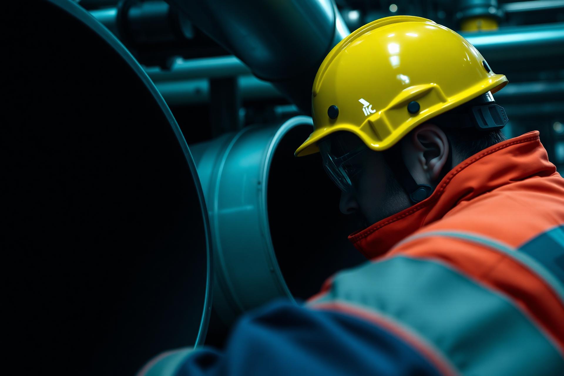 Industrial inspection engineer at work
